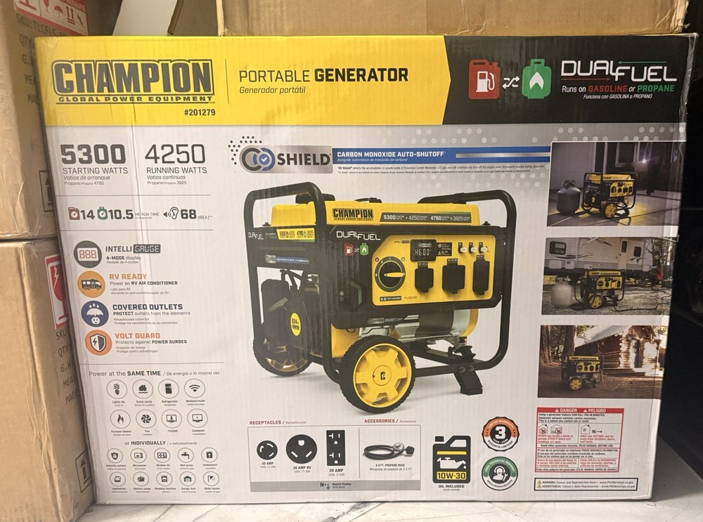 Champion Dual Fuel Portable Generator 5300W/4250W Model 201279