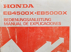 Honda EB4500 EB5000X Generator Owners Manual Parts Maintenance Repair English Fr