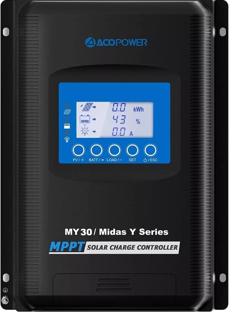 ACOPOWER Midas 30A MPPT Solar Charge Controller 100V PV Negative Ground