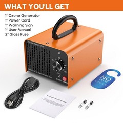 7000 sq. ft. 80,000 mg Ion Generator Ozone Generator w/ Timer, Orange