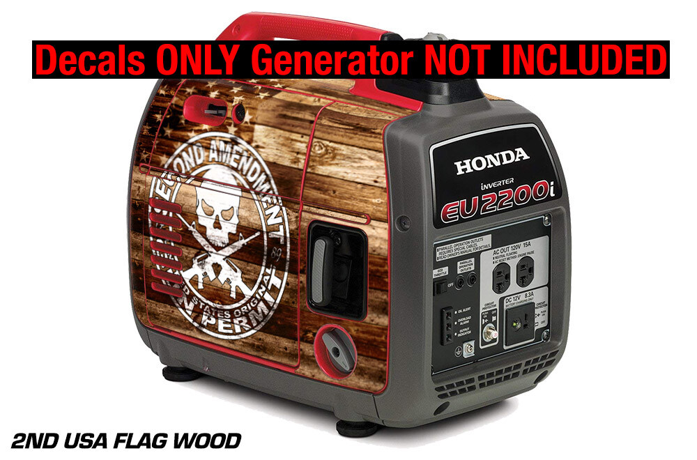 Decal Wrap For Honda EU2200i Skin Camping Generator Engine Sticker 2ND USA WOOD