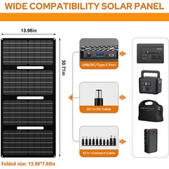 Powkey 146Wh 200W Portable Power Station Solar Generator with 40W Solar Panel