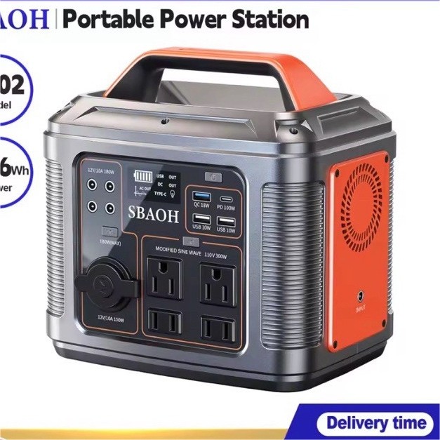 SBAOH P302 Portable Power Station 296Wh 300W, LED Light, AC/DC/USB, Solar