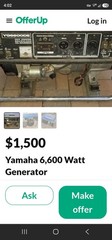Yamaha YG6600DE Generator
