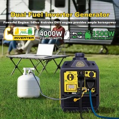 Aceup Energy 4000W Dual Fuel Inverter Generator Quiet Gas Propane RV Ready EPA