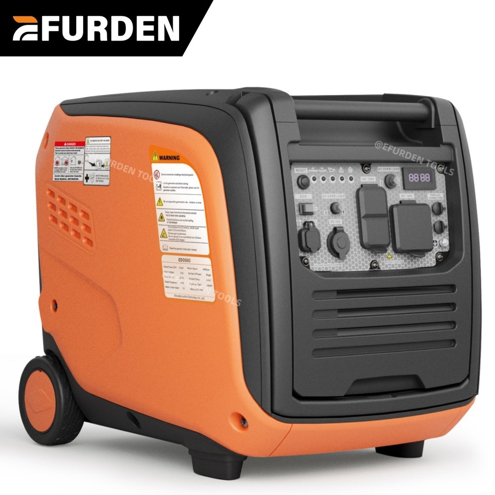 Efurden 4800W Quiet Generator Inverter Portable Generator with Wheel&Handle New