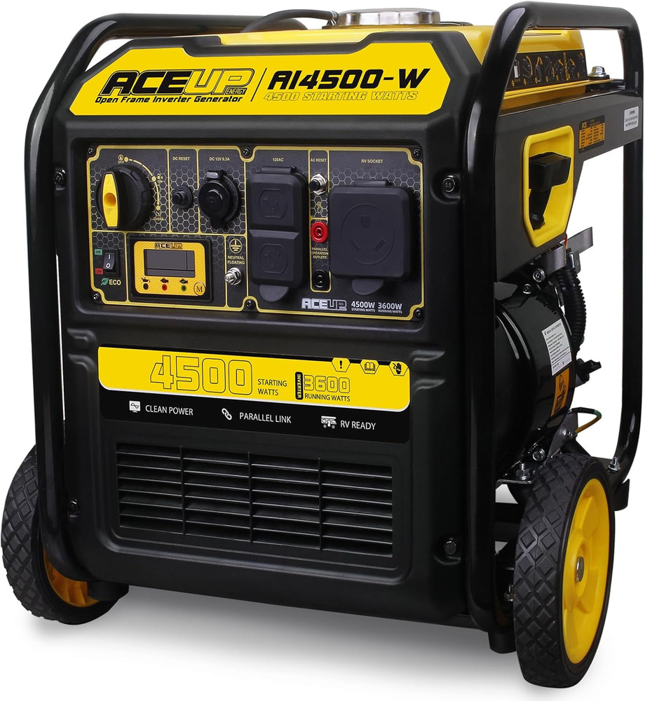 ACEUP 4,500-Watt Quiet Portable RV Ready Gas Powered Inverter Generator Home RV