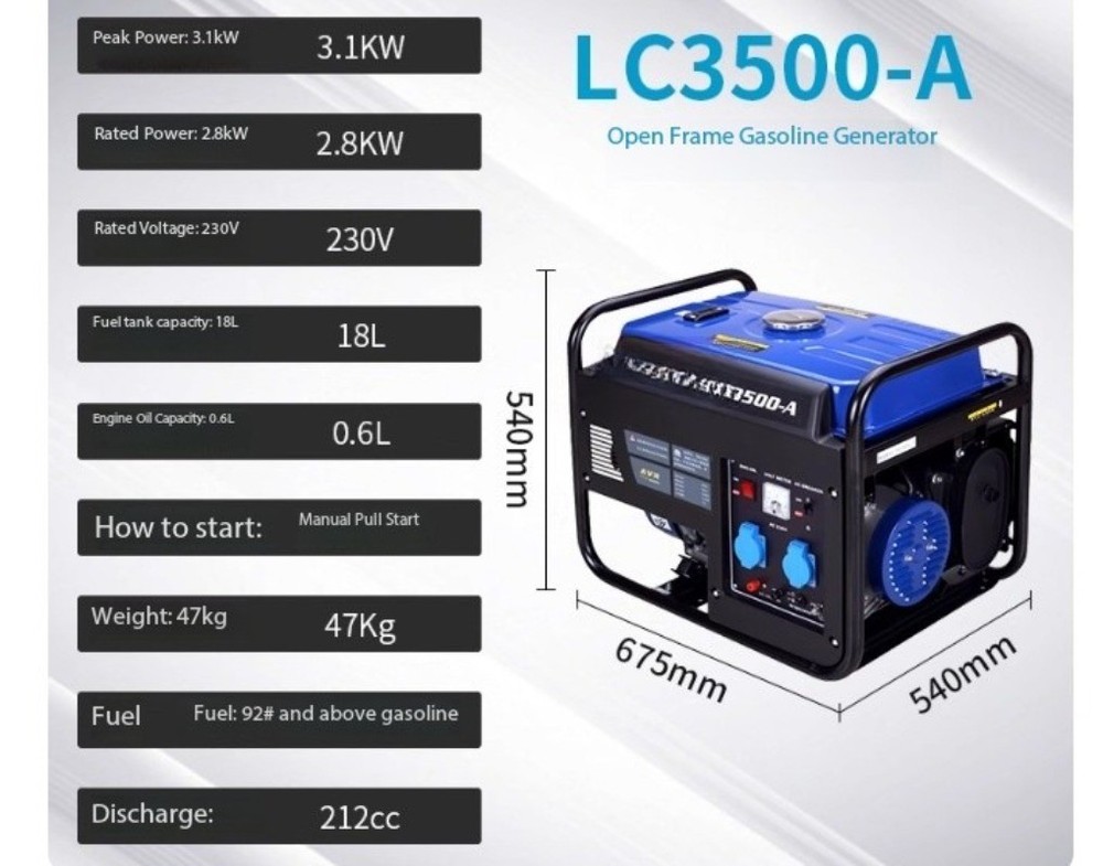 Gasoline Generator Small Household Outdoor Single/Three-Phase Silent.