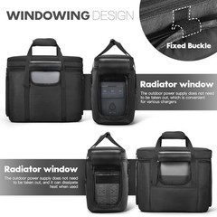 Shockproof Carrying Case for EcoFlow DELTA 3/DELTA 2 – Adjustable Strap, Portabl
