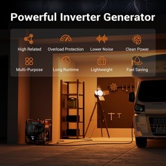 Inverter Generator 4400W Gasoline Generator Portable Household 208CC 4-stroke