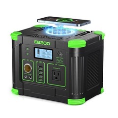 330W Portable Power Station 288.6Wh Solar Generator with USBC PD 60W, Green