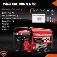 5000W Portable Inverter Generator Gas Powered Quiet 68DB for Camping RV Travel