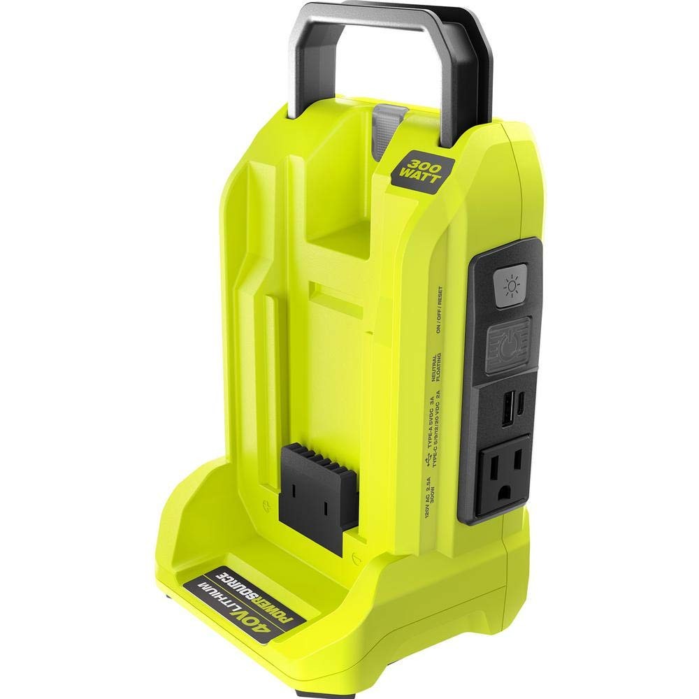 RYOBI RYi300BG 300-Watt Powered Inverter for 40-Volt Battery Yellow