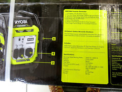 $800 RYOBI Portable Generator 4,000W Gasoline Powered Auto CO Shutdown Sensor