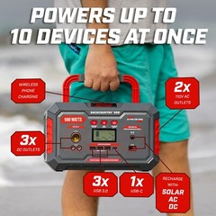 GoSports Outdoors Backcountry 500W Portable Power Station – 110V/500W
