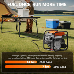 4000W Portable Gas Generator with Eco Mode and Low Oil Shutoff – Orange
