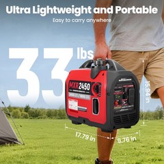 Ultra Light 15kg Inverter Generator 2x USB & 120V Outlets for Garden Gatherings