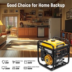 223cc OHV Engine Generator 3500W Portable Power Station with Low Oil Alert
