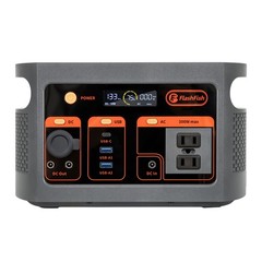 FlashFish E103 Portable Power Station LiFePO4 300W 179Wh with Solar Panel 100W