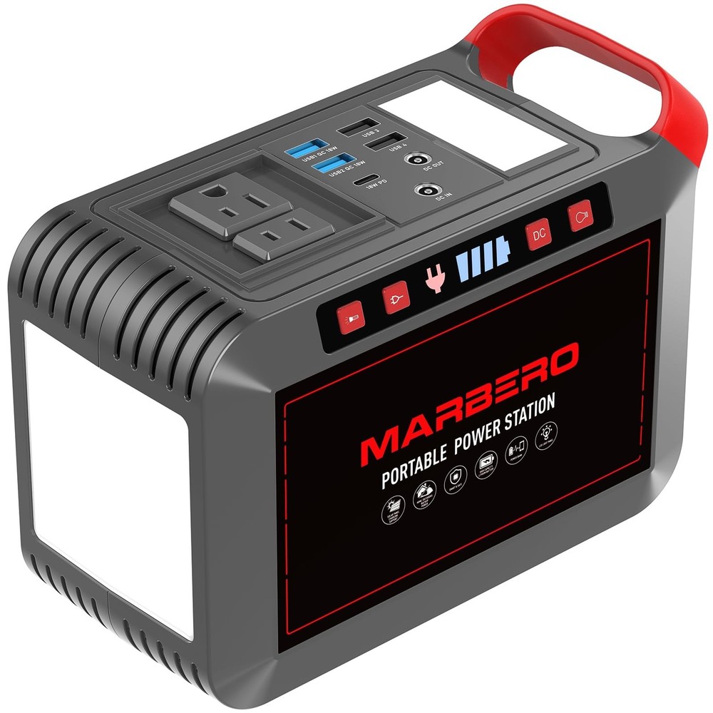 Portable Power Station 300W MARBERO Camping Solar Generator Backup for Emergency