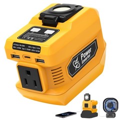 220W Portable Power Inverter for 20V Battery, DC to AC 110V-120V, 2 USB Ports, T