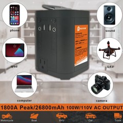 Portable Power Station 110V 100Wh 26800Ah Multi-Function Battery Jump Starter