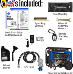 12500 Watt Dual Fuel Home Backup Portable Generator Remote Electric Start Transf
