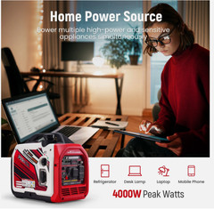 4000W Quiet Generator Inverter Portable For Home Camping EV-Charging w/Bluetooth