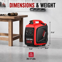 2500W Portable Inverter Generator, Gas Powered Generator with CO Sensor, 11H Run