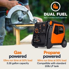 Generac iQ3800 Dual Fuel Portable Inverter Generator 49ST