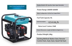 24V Generator with Inverter Auto Start/Stop, Secure Parking DC Voltage 3/4/5/6KW