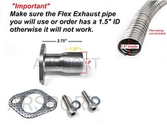 Exhaust Flex Pipe Adaptor for Predator Max 459cc, Duromax XP16HPE & XP18HPE 457