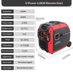 Quiet Inverter Gas Generator 220V Compact for Home and Outdoor Camping