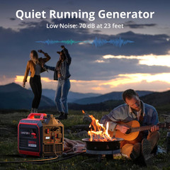 3800W Portable Inverter Generator, Gas Powered with CO Sensor, Digital Display,