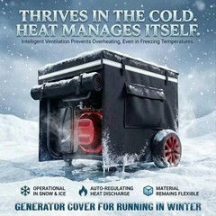 Durable Generator Cover 32″x24″x24″ 900D Waterproof, Running Use, Buckle Straps