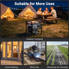 Mutaomay Inverter Gasoline Generator 4400W Portable Power Outage Emergency USA