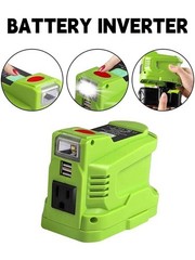 Dual USB 200LM LED 150W 120V/AC Power Supply Inverter for Ryobi 18V Battery