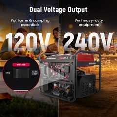 10500W Tri-Fuel Inverter Generator 120/240V Switchable for Beach Party & Picnic