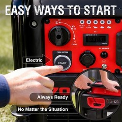 Power Smart 7,000-W Portable Gas Inverter Generator, Electric Start, CO Sensor