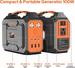 Portable Power Station 100W Solar Generator With 40W Solar Panel Camping Backup