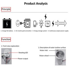 Hydraulic Generator 36W DC18V 2A Brushless DC/AC Hydraulic Pump Water Turbine