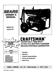 Owners Manual & Parts List Craftsman 4,200-Watt Portable Generator – 580.327140