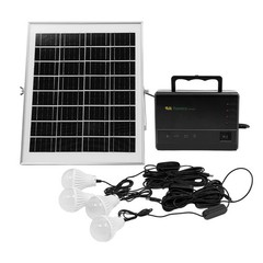 Solar Inverter, Power Generator, Solar Generator with Bulbs & Solar Panel