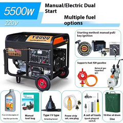 Gasoline Generator Household Single-phase 220V Three-phase 380V 5/6/8KW/10KW