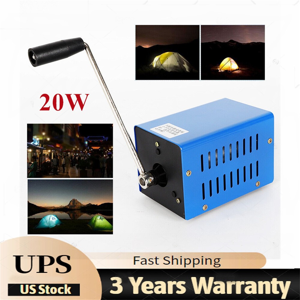 USB Hand Crank Emergency Dynamo Charger Generator Camping Portable Power Supply.