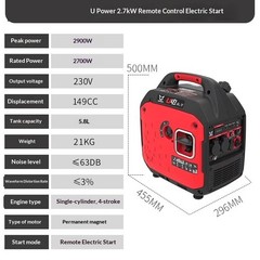 Quiet Inverter Gas Generator 220V Compact for Home and Outdoor Camping