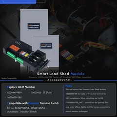 Smart AC Load Shed Module for Generac Generator ATS 100/200 Amp – Fuse Included