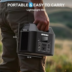 Portable Power Station 122.8Wh, LiFePO4 Battery Solar Generator for 150W Black