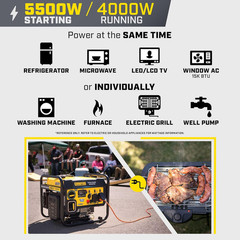 Champion Power Equipment 5500-Watt RV Ready Portable Generator | Open Frame Inve