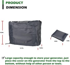 Waterproof Generator Cover w/ Storage Pocket for Honda Generator Eu2000i Eu2200i